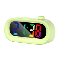 Réveil électronique intelligent de table pour enfants, avec affichage numérique LED coloré, miroir multifonctionnel et affichage de la température, grand format