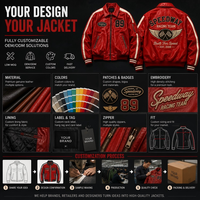 Blouson Bomber de Course en Cuir Lourd OEM avec Logo Brodé Personnalisé, Blouson Universitaire à Fermeture Éclair