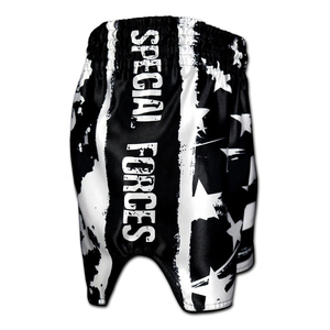 Pantalones Cortos de Muay Thai Unisex con Estampado de Bandera Blanca y Negra, Pantalones de Entrenamiento de Kickboxing, Equipo de Combate - Product Image 3