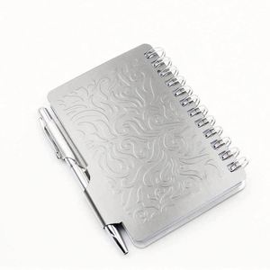 Hot-selling Aluminum Portable Notepad, Aluminum Shell <b>Notebook</b> with Pen, Metal Shell Aluminum Coil <b>Notebook</b> - Product Image 3