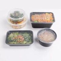 Wegwerp Plastic Doorzichtige Zwarte Rechthoek Pet/Pp Aardappel Voedselblad Voor Vleesgroenteverpakkingen