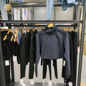 Cnshell Otoño Pullover Crop Sudadera Sudaderas con <span class=keywords><strong>Sweet</strong></span> Rib Mockneck Mock Neck Warm Feel French Cotton Terry Brand - Product Image 5