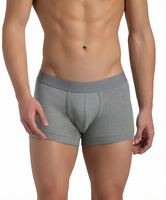 Celana Boxer Pria Katun Stretch Berkualitas Tinggi, Low-Rise, Bernapas, Rajutan, Logo Custom, Warna Solid, Klasik, Tanpa Jahitan