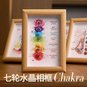 Wowei umwelt freundliche gravierte Kristall sieben Chakra Rahmen Ent magneti sie rende Stein dekorative Malerei Yoga Edelstein Foto rahmen - Product Image 5