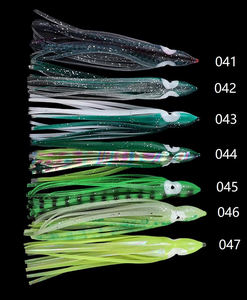 Señuelo de Pesca de Silicona Holográfico Multicolor Alpha OEM con Ojos, Faldas de <span class=keywords><strong>Pulpo</strong></span>, Señuelo de Arrastre para Pesca en Agua Salada - Product Image 6