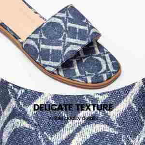 Seasonal New Summer Women's Slippers Simple Versatile <b>Letter</b> Print Classic Retro Style Comfortable Wear Women's Sandals - Product Image 2