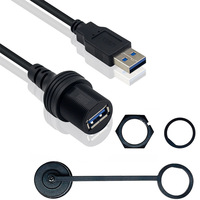 FARSINCE Cable USB a prueba de agua USB 3,0 macho a hembra Cable de extensión montaje en panel USB3.0 Cable de datos con cubierta