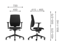 Chaise de bureau moderne en tissu pour étudiants et personnel, chaise de bureau ergonomique compacte pour la maison et le bureau, chaise pivotante de petite taille