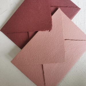 Handmade <b>Paper</b> Envelopes Pink <b>Red</b> Torn Edge Textured Art <b>Paper</b> Greeting Card Cover - Product Image 1