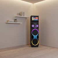 Altavoz Activo de 100W de Alta Potencia, Sistema de Audio para Fiestas al Aire Libre con Luces RGB de Discoteca