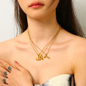 สร้อยคอจี้ตัวอักษร 3 มิติ สแตนเลส <span class=keywords><strong>316L</strong></span> กันน้ำ แบบพองลม สำหรับงานเทศกาล ปาร์ตี้  26 ตัวอักษร  สามารถสั่งทำได้ - Product Image 6