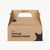 Boîte d'expédition et cadeau carrée en carton ondulé personnalisable avec option de gaufrage et poignée