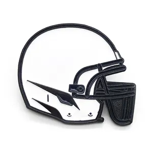 Rugby kustom logam nikel hitam lembut Enamel helm sepak bola topi pin kerah lencana suvenir khusus