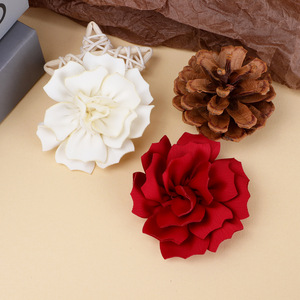 Double Layered Satin Rose Flower 6Cm Handmade DIY Hair Accessory Wedding Corsage Headpiece <b>Shoe</b> Hat Jewelry <b>Decor</b> - Product Image 3