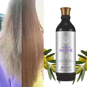 Tratamiento de queratina para cabello rubio, Etiqueta Privada, proteína brasileña más efectiva, cabello plateado