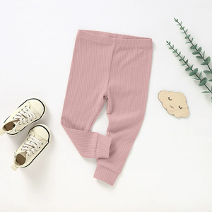 Новинка: Высокоэластичные однотонные ребристые вязаные леггинсы для девочек (0-4 года), из органического хлопка, для малышей, осенне-зимние, для бега и повседневной носки - Product Image 5