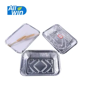 Prix usine Conteneurs rectangulaires en papier d'aluminium Plateau de cuisson à gâteau en aluminium jetable avec couvercle