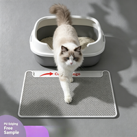 Tapis de litière pour chat en EVA imperméable double couche avec design à grands trous, facile à nettoyer, attrape-litière, vente en gros, OEM ODM