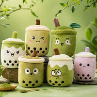 Peluche personnalisée Thé Vert Matcha Bubble Tea, Poupée en peluche Tasse de Boba Verte