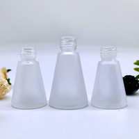 Bouteille d'aromathérapie conique en verre givré vide, diffuseur de roseaux sans feu, 30ml 50ml
