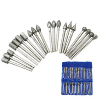 20 pièces têtes de meulage diamantées gravure jeu de forets Dremel fraises rotatives outil de forage 3mm tige meulage Dremel accessoires