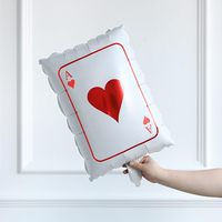 Ballon en aluminium sur le thème du casino : Cartes de poker (A, J, Q, K), Dollar, Dés pour la décoration de fête d'anniversaire à Las Vegas