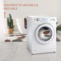 Kieselstein-Design Badematten Superweiche Mikrofaser Saugfähiger Teppich Waschbares Badematten-Set für Badewanne und Dusche