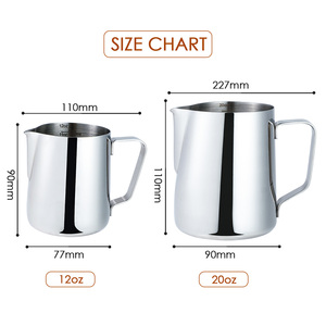 Logo personnalisé Barista Latte Art pot à lait mousseur à café 350ml 600ml argent acier inoxydable expresso moussant <span class=keywords><strong>pichet</strong></span> à lait - Product Image 2