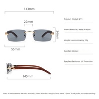 Lunettes de soleil unisexes légères QingMou 219 sans monture, marron/fumé, protection UV400, avec verres pour les voyages et les activités de plein air