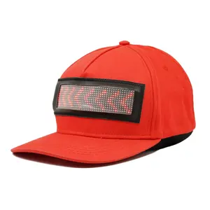 Publicidade Festa Noite Correndo Ajustável Piscando Display Mensagem Animado Bluetooth Led Sign Baseball Cap E Chapéu