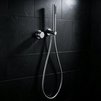 Ensemble de douche à main mural WEIHAO en chrome, poignée moletée, chrome poli, fonction simple, pour salle de bain