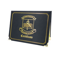 Gold Foil Custom Pu Leather A3 Certificate File Folder Holder Leather Diploma Holder