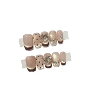 Primavera ojo <span class=keywords><strong>de</strong></span> gato estilo francés 10 piezas <span class=keywords><strong>Uñas</strong></span> acrílicas largas hechas a mano al por mayor <span class=keywords><strong>uñas</strong></span> postizas diseñador prensa en las <span class=keywords><strong>uñas</strong></span> - Product Image 2