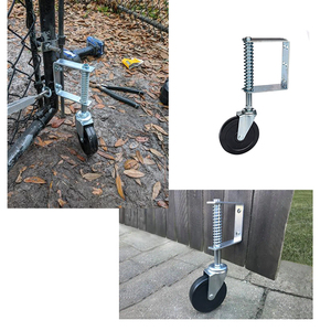 Roue de porte à <span class=keywords><strong>ressort</strong></span> de 4 pouces Roue de porte en caoutchouc à <span class=keywords><strong>ressort</strong></span> avec rotation à 360° °   Plaque de montage - Product Image 6