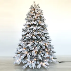 Novas decorações de Natal enfeites de luxo automático PVC LED árvores de Natal artificiais ao ar livre albero di natale