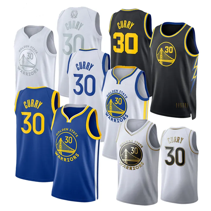 Toptan ucuz #30 Stephen Curry savaşçılar nakış basketbol üniforması forması altın devlet şehir baskı forması erkekler için
