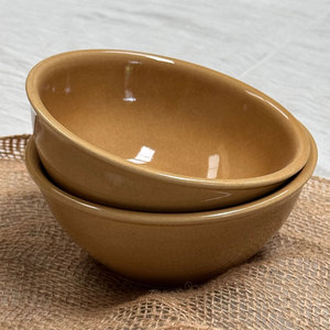 Premium Tribal Culture High-Fired Stoneware Ceramic Dinner Mustard Glow Bowl Brown Glazed Oven Microwave Safe Durable <b>Dinnerware</b> - Product Image 2