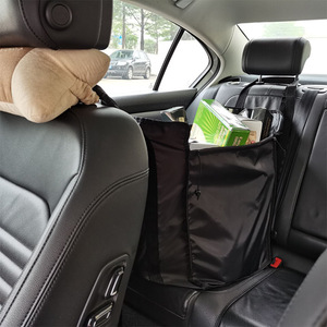 Sac de rangement pour siège de voiture, tissu Oxford noir, 4 à 7 compartiments, organisateur pliable pour le rangement des bagages dans le coffre de la voiture - Product Image 1