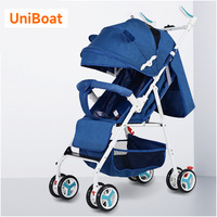 Nouvelle arrivée : poussette bébé pliable légère en métal et tissu avec auvent anti-UV et grand panier