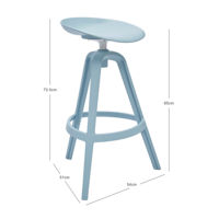 Tabouret de bar pivotant en plastique ZENIT, moderne, avec repose-pieds, pour usage intérieur/extérieur