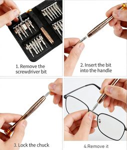 Kit de Destornilladores 24 en 1, Juego de Herramientas de Reparación con Bolsa de Almacenamiento para Electrónicos, Consolas de Juegos, Gafas, Artículos del Hogar, Precisión 24 en 1 - Product Image 6