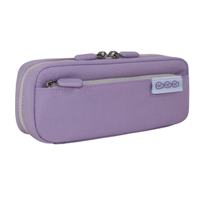 Trousse à crayons en PVC lavande format A5, sac de papeterie résistant à l'eau avec fermeture éclair et patch de marque - Product Image 2