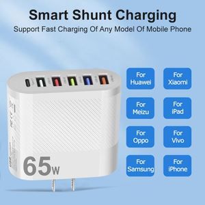 Laissez vos autres chargeurs à la maison, adaptateur de voyage 65W 5USB avec protections EU/US/UK - Product Image 1