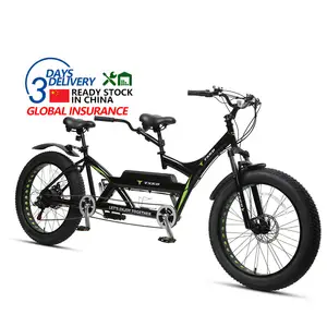 26 ElectricTandem Bike 7 Speed 48V 500W Fat Tire Electric Bicycle For 2 Person