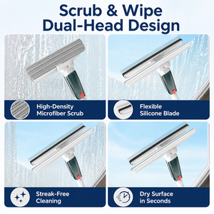 DOOSO 2025 NUEVO Limpiador de <span class=keywords><strong>Ventanas</strong></span> con Mango Largo de Doble Uso, Raspador de Goma y Microfibra con Pulverizador para <span class=keywords><strong>Vidrios</strong></span> - Product Image 2