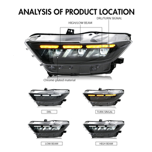 A201B-T <span class=keywords><strong>Feux</strong></span> <span class=keywords><strong>de</strong></span> <span class=keywords><strong>jour</strong></span> à LED 12V pour <span class=keywords><strong>Mustang</strong></span> 2015-2017 Assemblage modifié Style carbone Phare 8000 Lumens 6500K Prise - Product Image 3