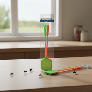 Raquette à mouches 12 pièces, outil de lutte antiparasitaire en plastique vert et orange MNJ 16504 - Product Image 2