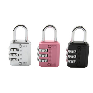 กุญแจรหัสแบบสามหลัก Hb02 ทำจากโลหะผสมสังกะสี สามารถตั้งรหัสใหม่ได้ เหมาะสำหรับล็อกเกอร์ในโรงยิม กระเป๋า ตู้เก็บของ เป้สะพายหลัง และกระเป๋าเดินทาง - Product Image 2