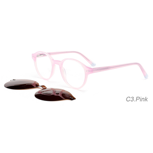 Montures ovales en acétate rose translucide écologique OBM 48-21-140 Lunettes en acétate violet vente en gros de lunettes unisexes à logo personnalisé - Product Image 2