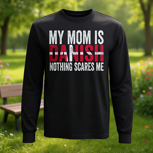 Mia mamma è danese, niente mi spaventa, maglietta a maniche lunghe, regalo per la festa della mamma - Product Image 3
